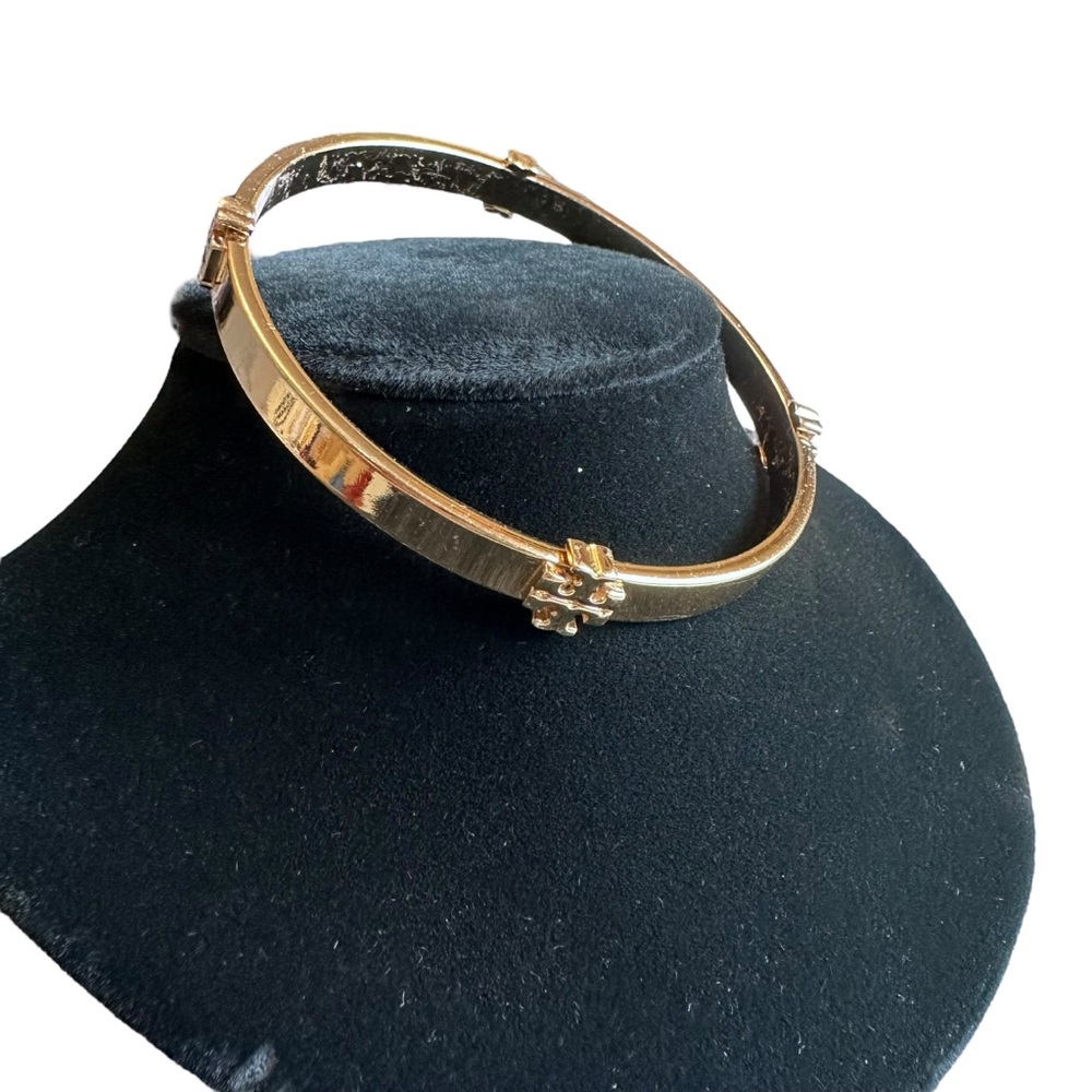 Tory Burch - Classic Logo Elegant Gold Bangle Bracelet